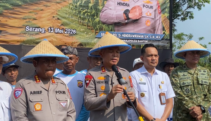 Kapolda Banten Hengki saat konferensi pers
