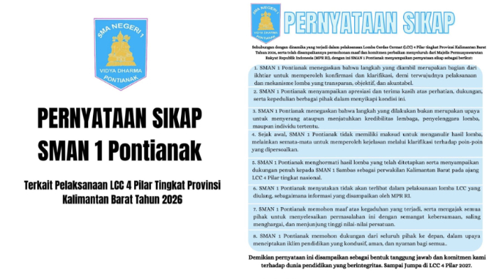 Pernyataan Sikap SMAN 1 Pontianak