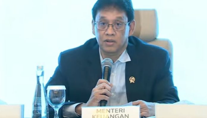 Purbaya saat konferensi pers, terkait DHE SDA, di Jakarta, Minggu 31 Mei 2026
