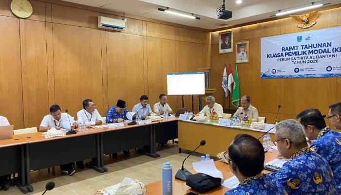 Rapat Tahunan Kuasa Pemilik Modal (KPM) Perumda Tirta Al Bantani di Aula Perumda Tirta Al Bantani 20 Mei 2026