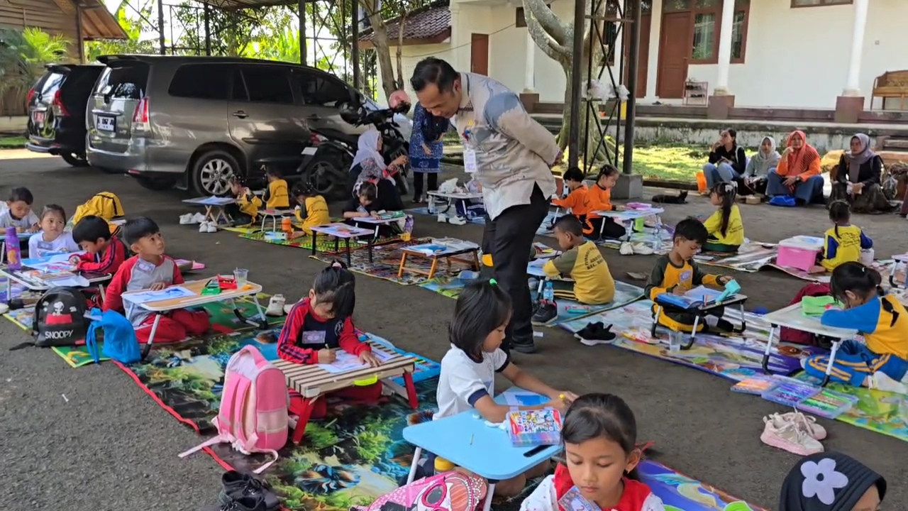 Keceriaan anak anak saat mengikuti sosialisasi dan lomba Gemarikan (Foto: Bantentv.com/ Rangga)