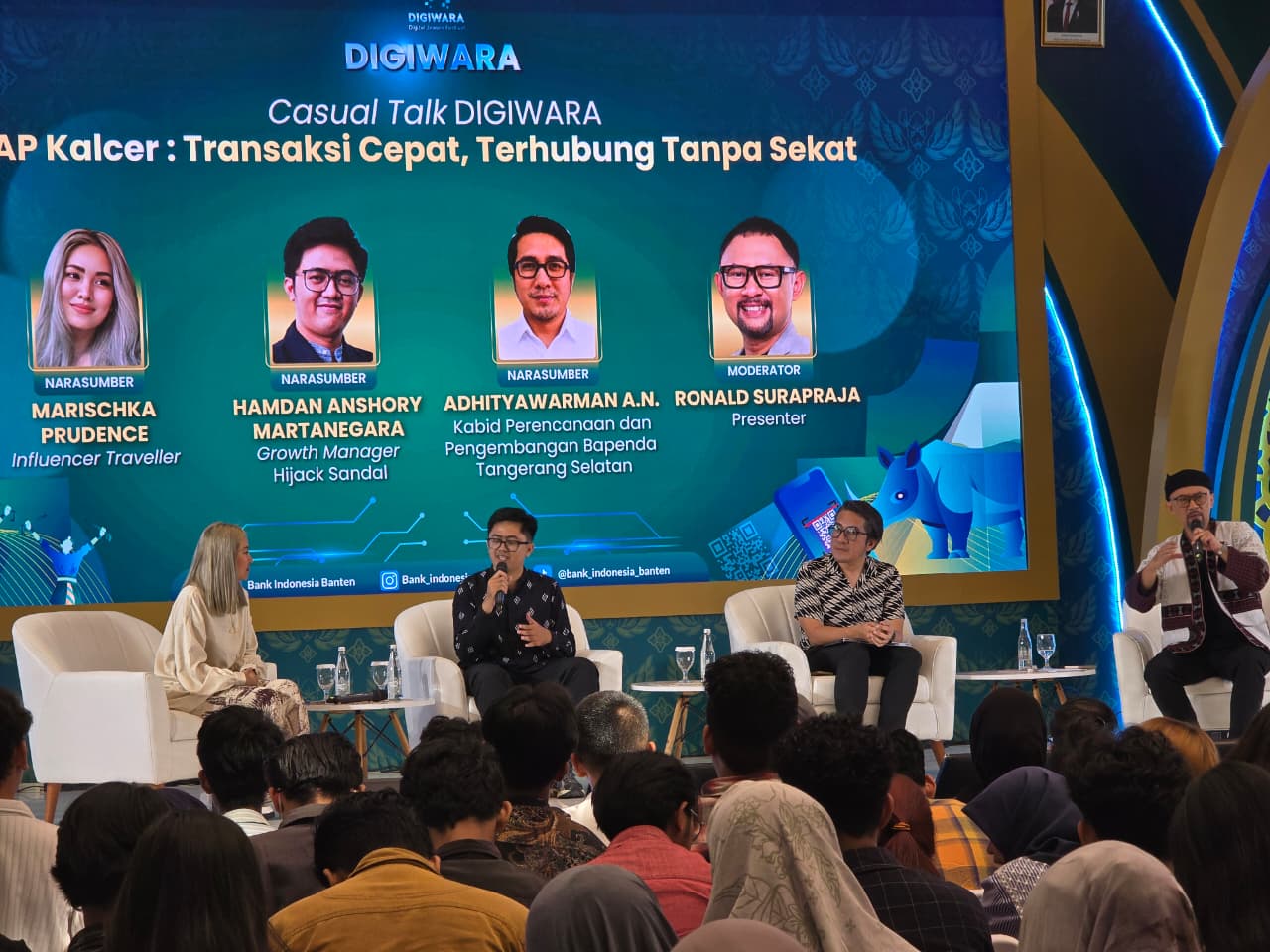 Antusiasme pengunjung saat mengikuti acara talkshow di hari kedua Shafara & Digiwara 2026 (Foto: Bantentv.com/ Rangga)