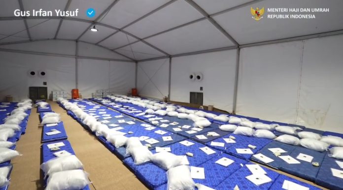 Salah satu tenda untuk peristirahatan jemaah saat fase Armuzna (Foto: Instagram/ gus.irfanyusuf)