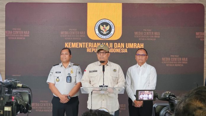 Konferensi pers Kementerian Haji dan Umrah pada 8 Mei 2026 (Foto: Kemenhaj RI)