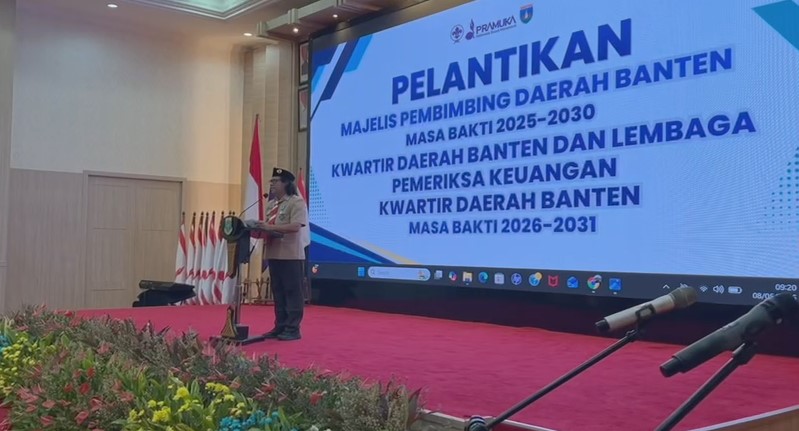 Pengurus Kwarda Pramuka Banten Masa Bakti 2026-2031 resmi dilantik (Foto: Bantentv.com/ Hendra)