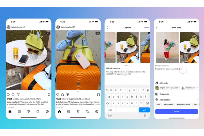 Cara kerja fitur Multiple Caption Instagram (Foto: Instagram)