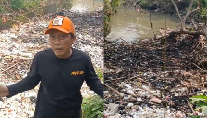 Kondisi aliran Sungai Cibanten yang melintasi di kawasan Kelurahan Unyur, Kota Serang