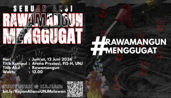 UNJ menggelar aksi Rawamangun Menggugat (Foto: Instagram/ alinasiunjelawan)