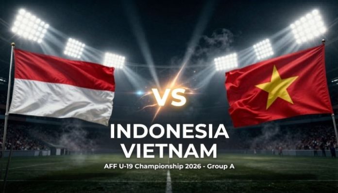 Indonesia menghadapi Vietnam pada laga penentuan Grup A Piala AFF U-19 2026 di Stadion Utama Sumatra Utara