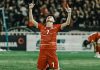 Pemain Timnas Indonesia U-19 Reno Salampessy merayakan Gol ke gawang Vietnam