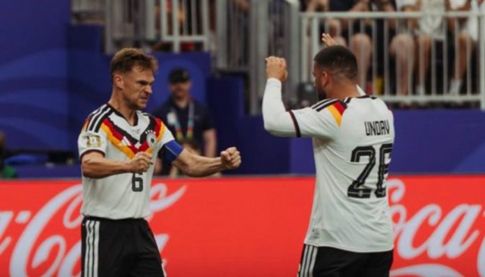 Penyerang Jerman Deniz Undav merayakan gol kemenangan saat menghadapi Pantai Gading pada laga Grup E Piala Dunia 2026