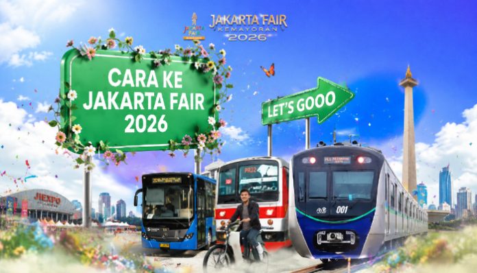Poster rute menuju Jakarta Fair 2026 (Foto/ilustrasi AI)