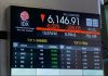 Ilustrasi IHSG turun pada layar di BEI (Foto: DJP)