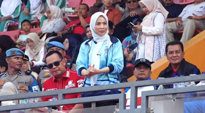 Bupati Serang Ratu Rachmatuzakiyah saat pembukaan Popda dan Peparpeda Banten 2026