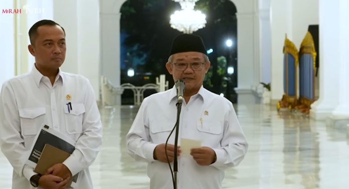 Keterangan pers Mendikdasmen Abdul Mu’ti di Istana Merdeka, Jakarta Pusat, pada Kamis, 11 Juni 2026 (Foto: YT/ Sekretariat Presiden)